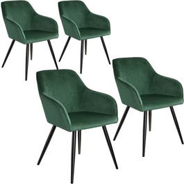 4 Marilyn bársony kinézetű szék, fekete színű