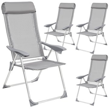 4 alumínium kerti összecsukható szék fejtámasszal